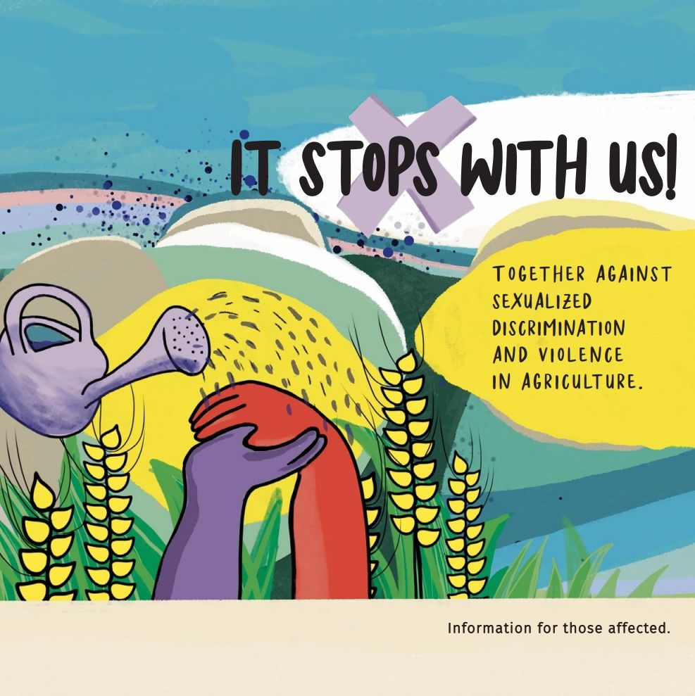 Front page of the Handout against sexualized violence in agriculture
