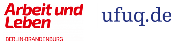 Logos von Arbeit und Leben Berlin-Brandenburg und ufuq.de